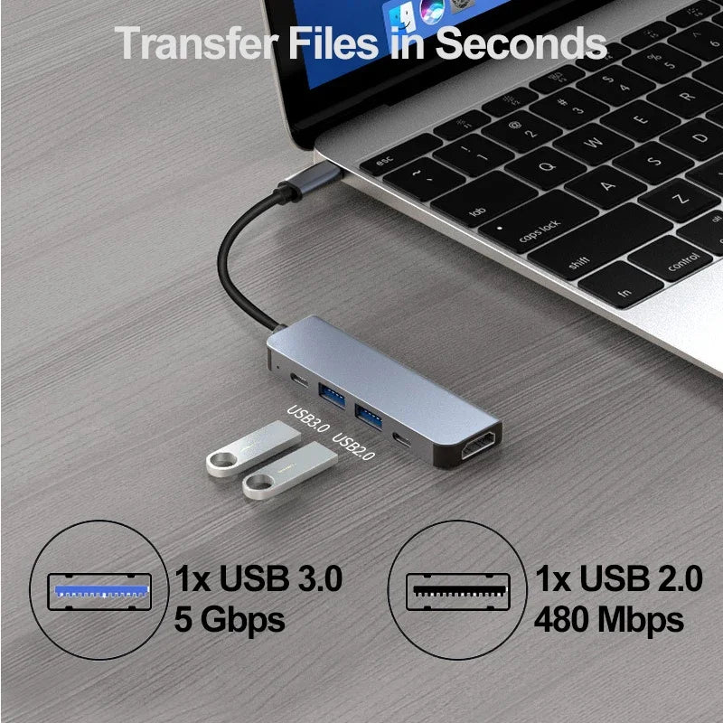 CarryCircuit 5-in-1 USB-C Hub | 4K HDMI & 100W PD