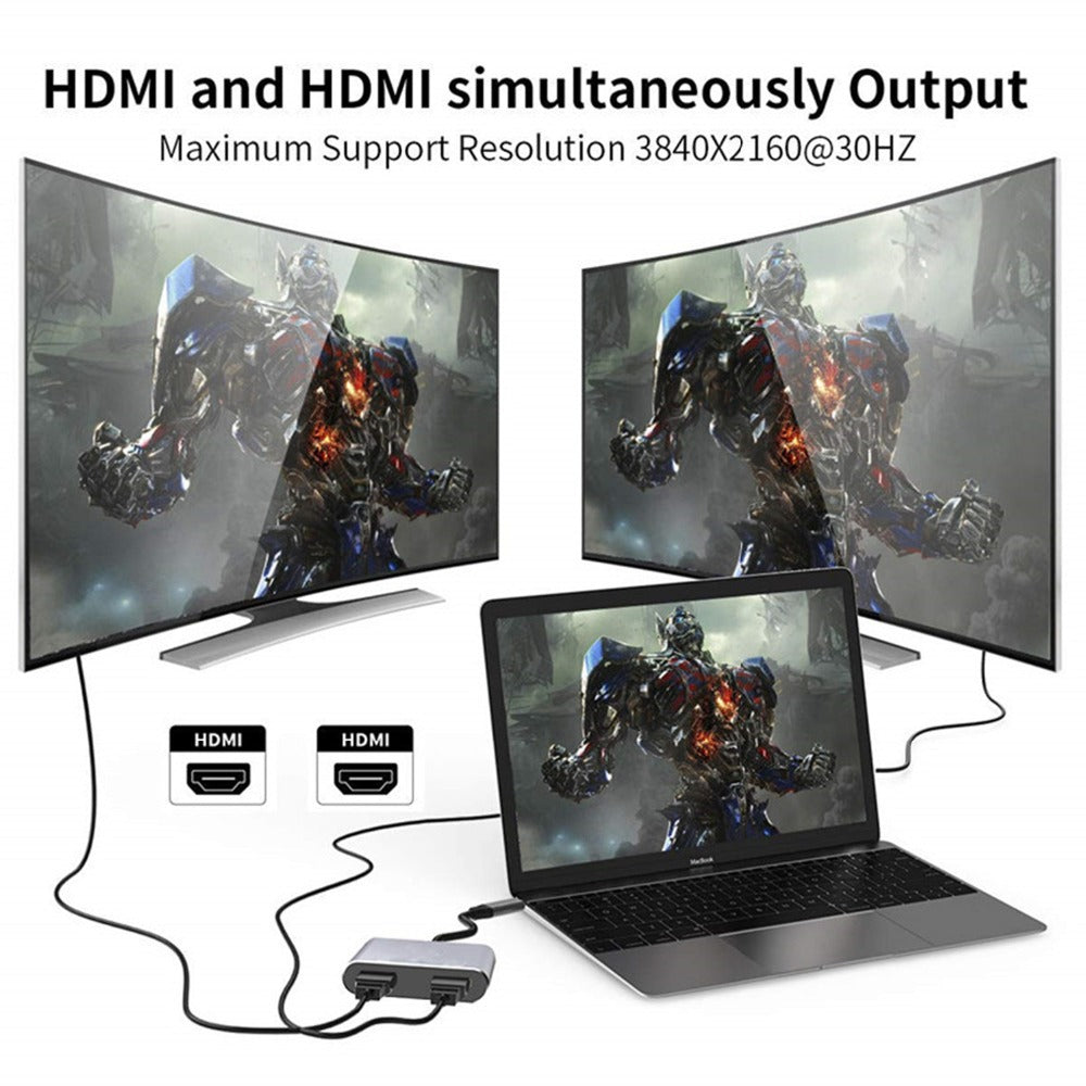 CarryCircuit Dual HDMI USB-C Hub | 2-in-1 & 4-in-1 Options