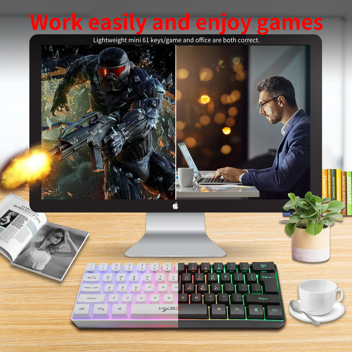CarryCircuit Compact 61-Key RGB Wireless Keyboard