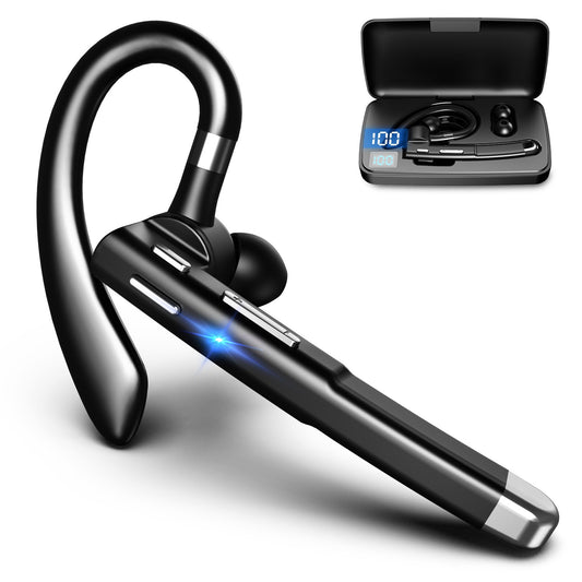 CarryCircuit Single-Ear Bluetooth Business Headset with Charging Case