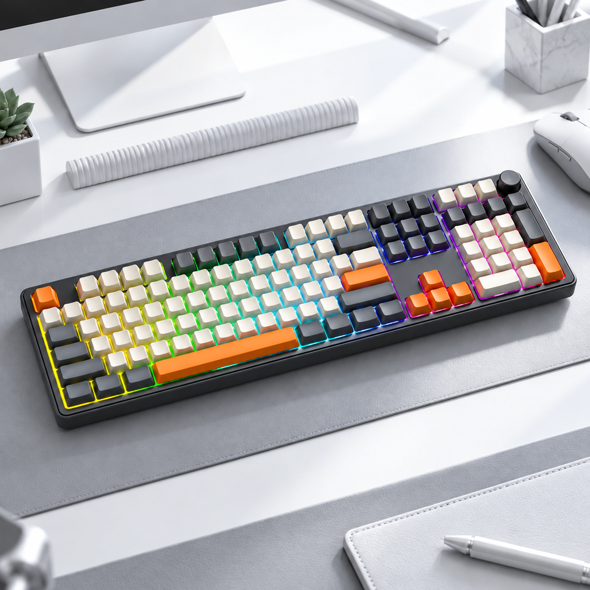 CarryCircuit TK100 Wireless RGB Keyboard with Display Knob